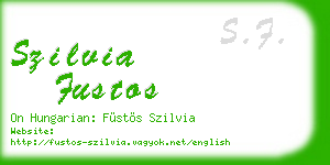 szilvia fustos business card