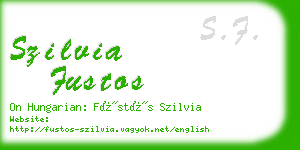 szilvia fustos business card